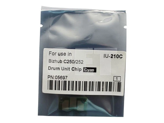Чип драм-юнита для KONICA MINOLTA Bizhub C250/C252 (CET) Cyan, (WW), 45000 стр., CET5697